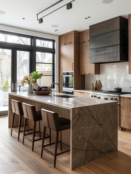 Stylish kitchen with modern decor items and lots of empty space