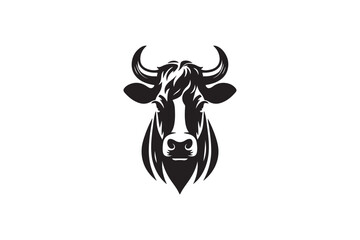 Cow stencil silhouette illustration_01