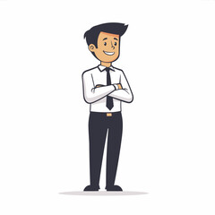 Obraz premium A vibrant and cheerful vector illustration of a young business professional