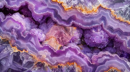Grape agate texture close-up, capturing the delicate patterns and vivid colors of the specimen stone rock, with a minimalistic background