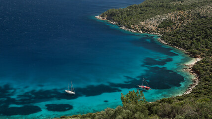 Obraz premium View of the Mediterranean Sea, Lycian trail, Turkey.