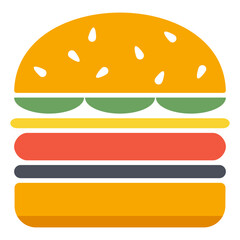 Hamburger vector icon modern style isolated on white background.