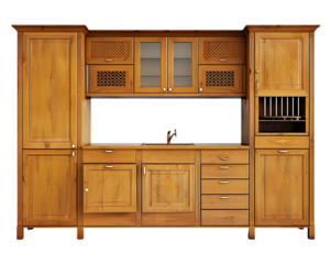 Swedish furniture of kitchen cabinet on transparent background