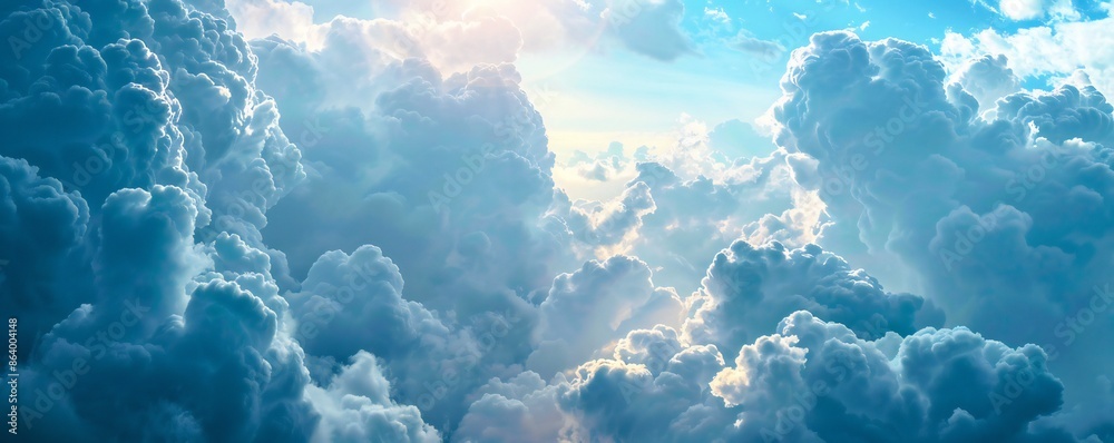 Wall mural dramatic and deep clouds background generative ai