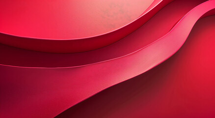 Red background, curved lines, abstract style, red color scheme, simple and elegant background design with soft lighting. The texture of the paper is visible through a macro lens