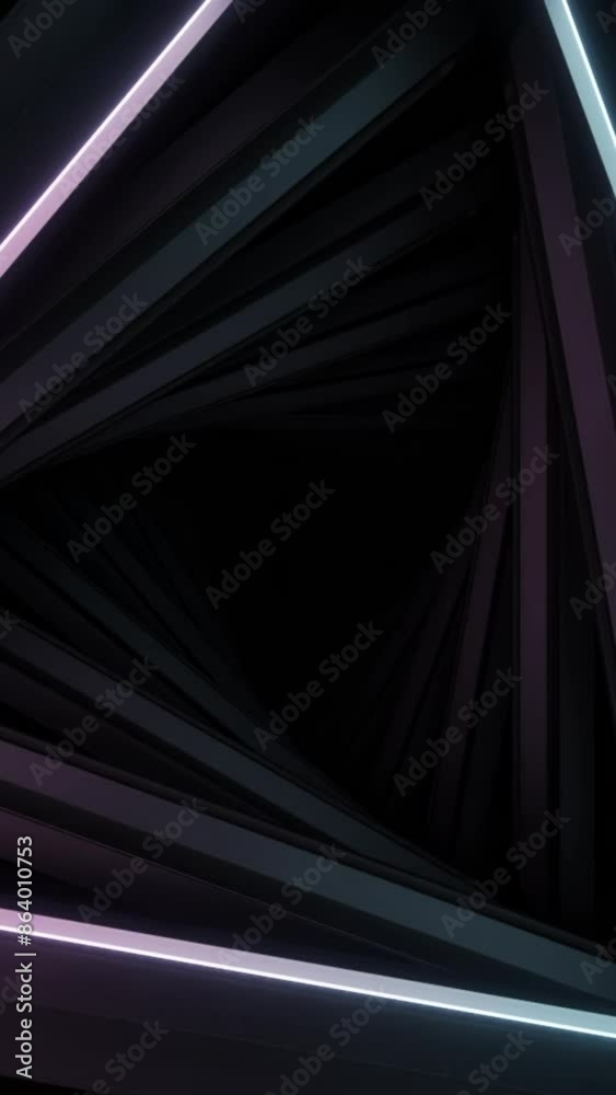Poster large gray triangles. design.thick triangles creating portals in animation and moving deeper