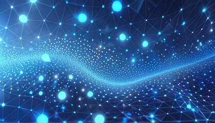 Fototapeta premium blue glow particle abstract bokeh background