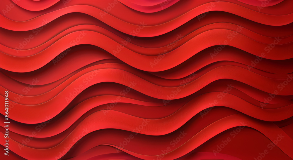 Poster red background, curved lines, abstract style, red color scheme, simple and elegant background design