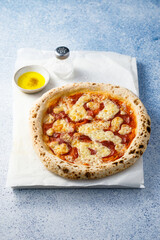 Traditional Italian pizza with sausage and cheese