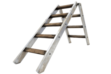 Wooden Ladder Isolated on white Background