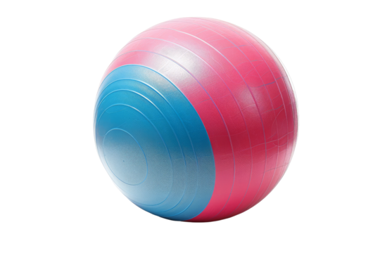 Pink and Blue Exercise Ball Isolated on white background - Powered by Adobe