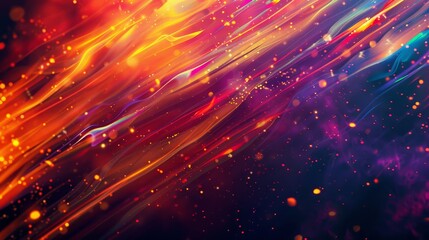 Fototapeta premium Bright fire patterns with glowing particles in a vibrant abstract wallpaper