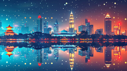 Fototapeta premium Indonesia's Independence Day, August 17. Greeting card with clenched hands symbolizing freedom. 