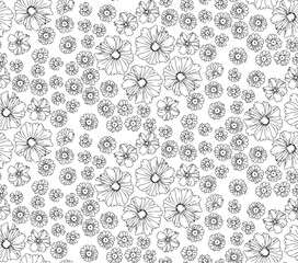 
Seamless pattern of wildflowers on a transparent background for wrapping paper, wallpaper, print and textile