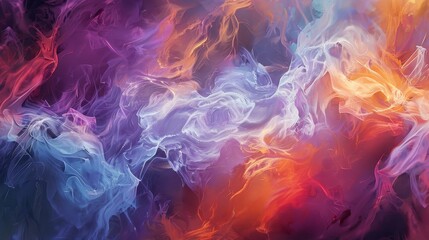 Fototapeta premium Smoke-like textures and vibrant colors on a dynamic background