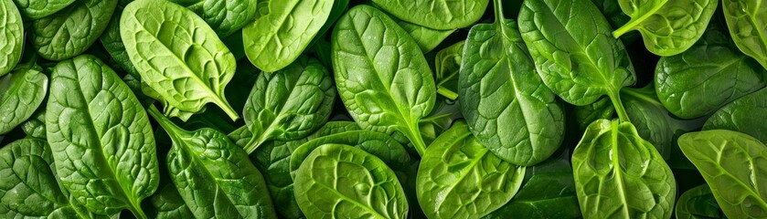 fresh green spinach leaves close-up texture background.