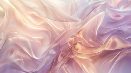 Obraz premium Ethereal wallpaper with silk-like metal ribbons and shimmering highlights