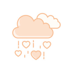 LOVE IN THE RAIN vector icon
