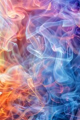 Fototapeta premium Colorful smoke forming intricate patterns, symbolizing the ephemeral and evolving nature of creative processes 