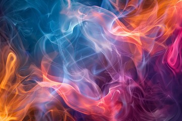 Fototapeta premium Colorful smoke forming intricate patterns, symbolizing the ephemeral and evolving nature of creative processes 