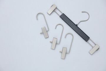 Hangers for pants or trousers on a white background