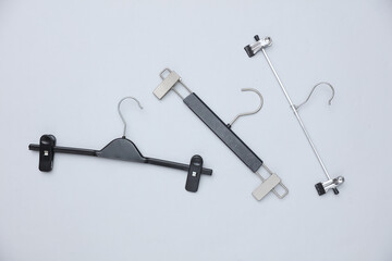 Hangers for pants or trousers on a white background