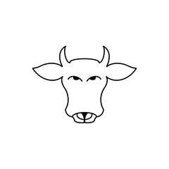 Cow head icon. Linear vector illustration from fauna collection. Outline cow head icon vector. Thin line symbol for use on web and mobile apps, logo, print media.