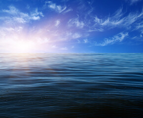 Blue sea water surface