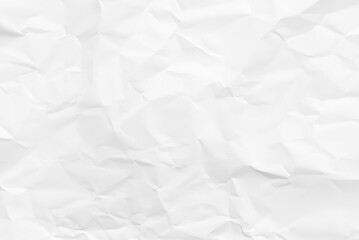 Clean White Crumpled Paper Texture Background, Top View