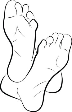 recommend clip art: Human feet Bottom, Line drawing of the left and right foot soles
