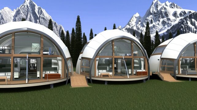 Modern Dome Homes Nestled Amongst Mountain Peaks - Powered by Adobe