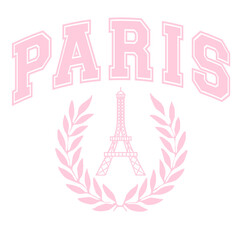 Paris wreaf Varsity team College Campus University Tshirt Graphic Fashion logo Trending Apparel Cute Emblem Slogan

