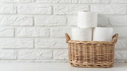 Obraz premium White Brick Wall Shelf Decor