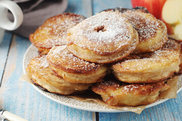 German traditional dessert dish Apfelkuehle	