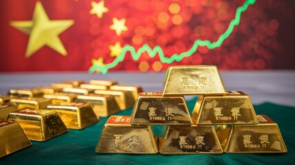 Fototapeta premium Gold is considered a medium of currency exchange. It is often reserved as a foreign currency reserve fund.
