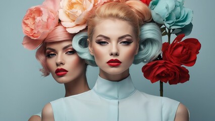 Obraz premium Fashion portrait of a woman with evening makeup. Cosmetology and beauty salon.