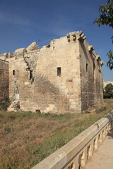 The walls of the outer fortress of Aleppo. Aleppo, Syria.