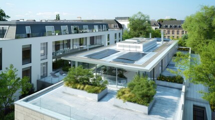 Modern Stone House With Solar Panels in a Hillside Setting