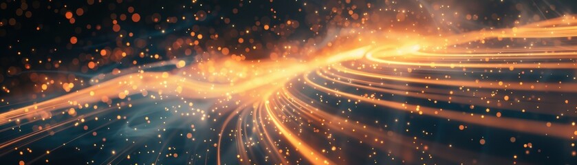 Obraz premium Abstract Glow with Swirling Lines and Particles