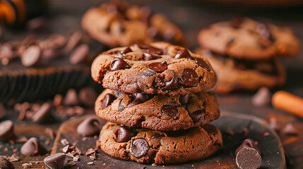Stack of chocolate chip cookies celebrating national chocolate chip cookie day