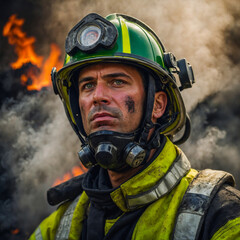 Obraz premium portrait of a soldier with helmet