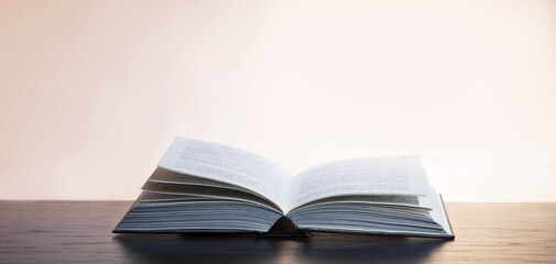 Open book on white background