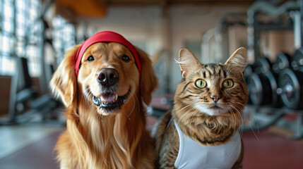 Portrait photo of  cute baby kitten cat  and dog background , studio shooting high quality photo pet   background, wallpaper, wall art