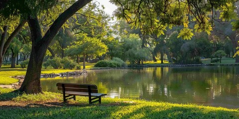 Naklejka premium The park is a beautiful place to relax and enjoy the scenery