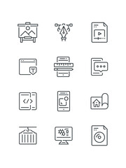 Art, BIlling, Branding, Browser Network, Camera, Cd File, Computer, Container, File exchange, set of icons, vector illustration