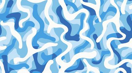 Baby Blue and white Fauvism Seamless Pattern
