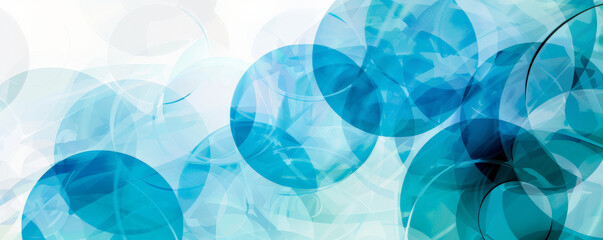 Abstract geometric background featuring overlapping circles and lines in various shades of blue. The cool tones and intricate patterns create a serene and sophisticated look.