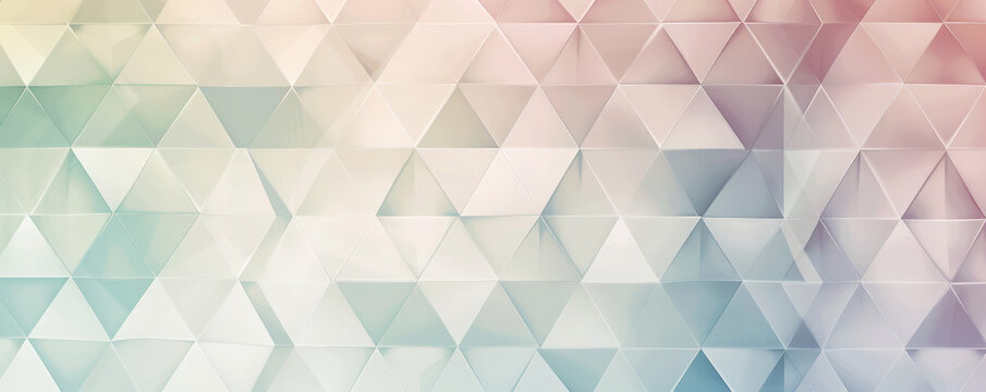 Abstract geometric background showcasing tessellating triangles and rhombuses in muted pastel colors. The soft hues and geometric precision give a calm and elegant feel.