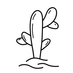 Hand drawn cactus illustration. Vector Illustration. Isolated on white background. cactus outline sketch. cactus drawing. cactus plants line art background.