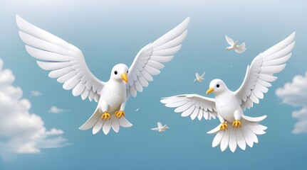 Fototapeta premium beautiful peace white dove flying to get released out.generative.ai 